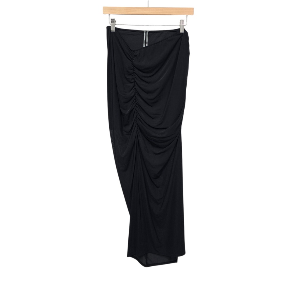 NWT Anthropologie Black Ruched Mesh Maxi Skirt NWT Size Medium